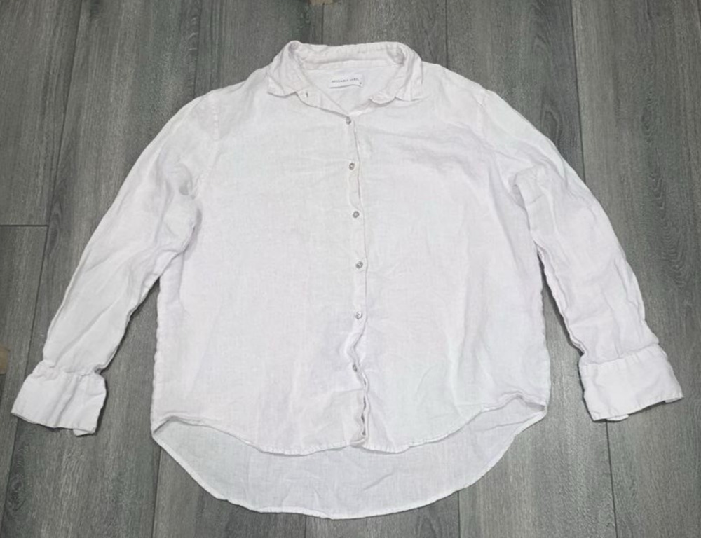 Assembly Label Linen Long Sleeve Collared Button Up Shirt Womens Size 10 A008057